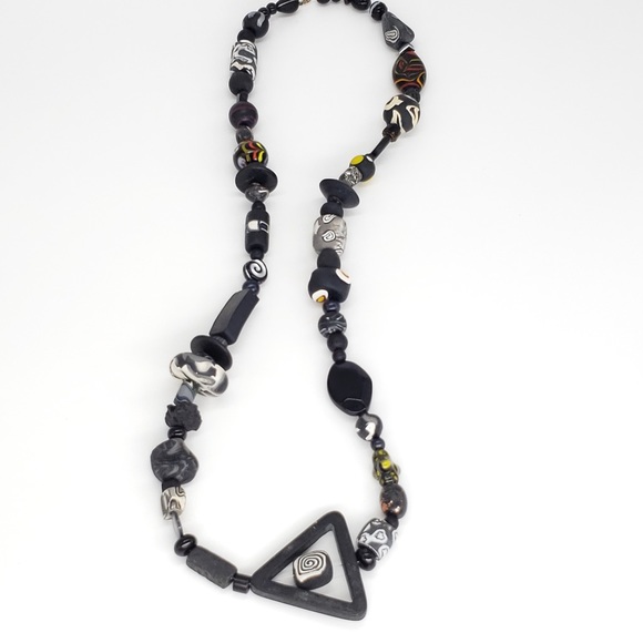 Fun yet Dark Original handmade beaded Necklace - Picture 2 of 12